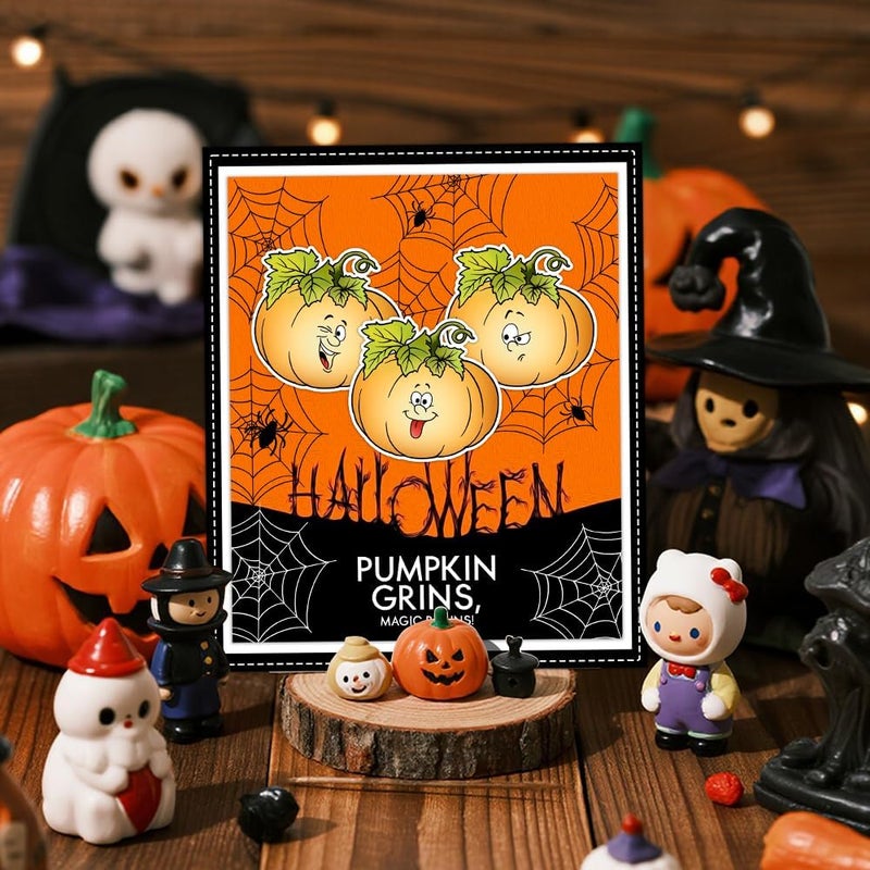 Yi Xuan Halloween Clear Silicone stampReusable Stamp with Pumpkins, Skulls, Bats, Santa Claus, and Holiday Designs. Used for Making Cards, scrapbooks, and DIY templates (Halloween Pumpkin) - Image 4